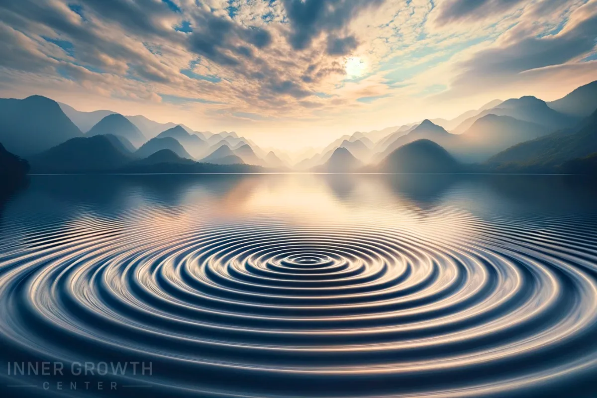 A ripple of vibration on a lake, a key concept when learning how to raise your vibration.