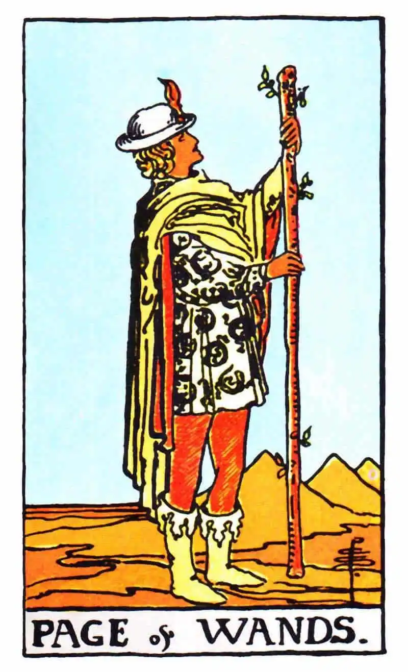 Original page of wands tarot card