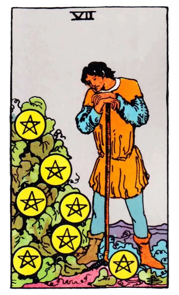 Original seven of pentacles tarot card