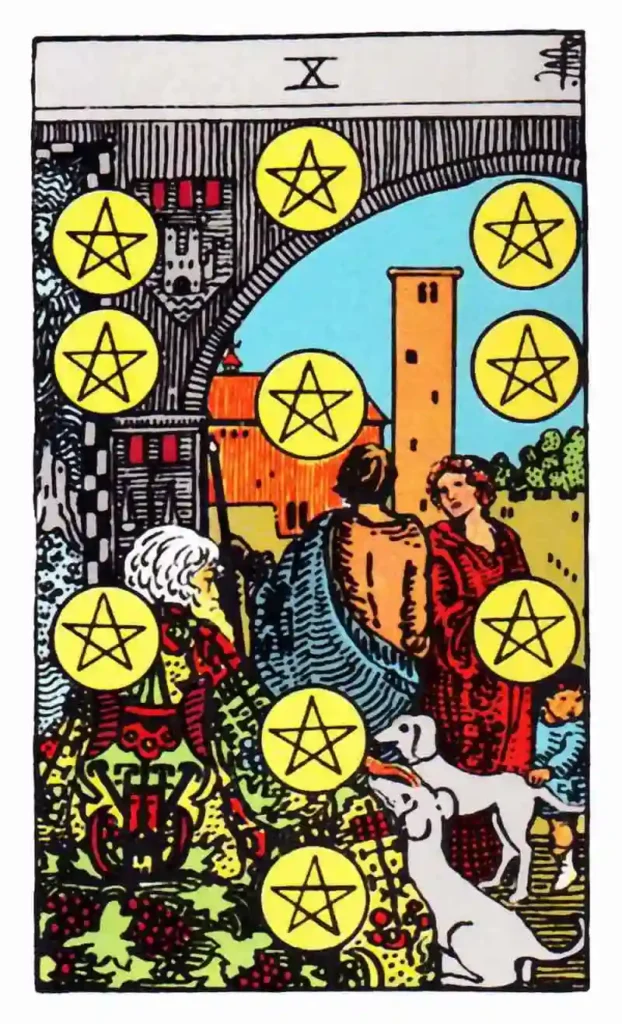 Tarot card of the pentacles.